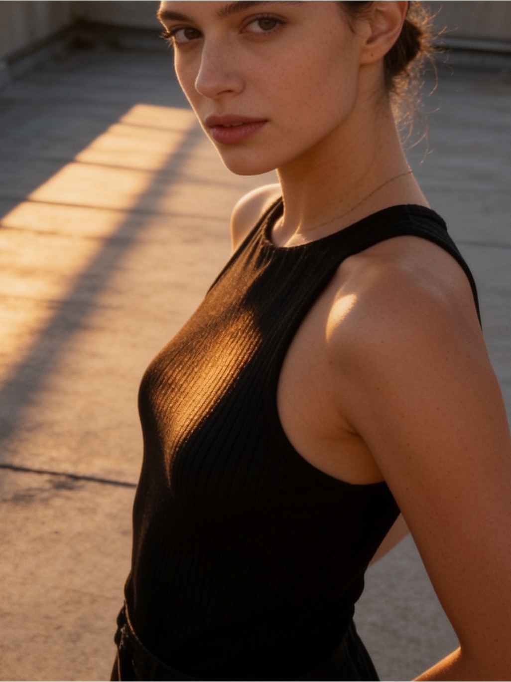 All In Motion | Women’s Black Sleeveless High Neck Tank Top | M